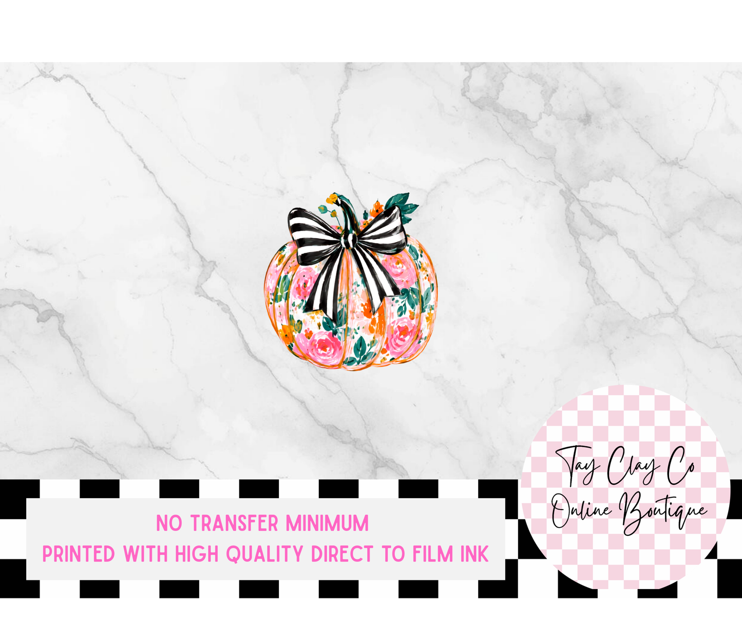 PUMPKIN BOW FLORAL DTF