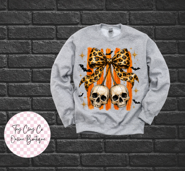 CUTE SKULLIES BOW SWEATSHIRT