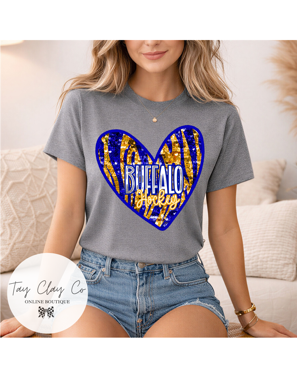 BUFF SEQUIN HEART