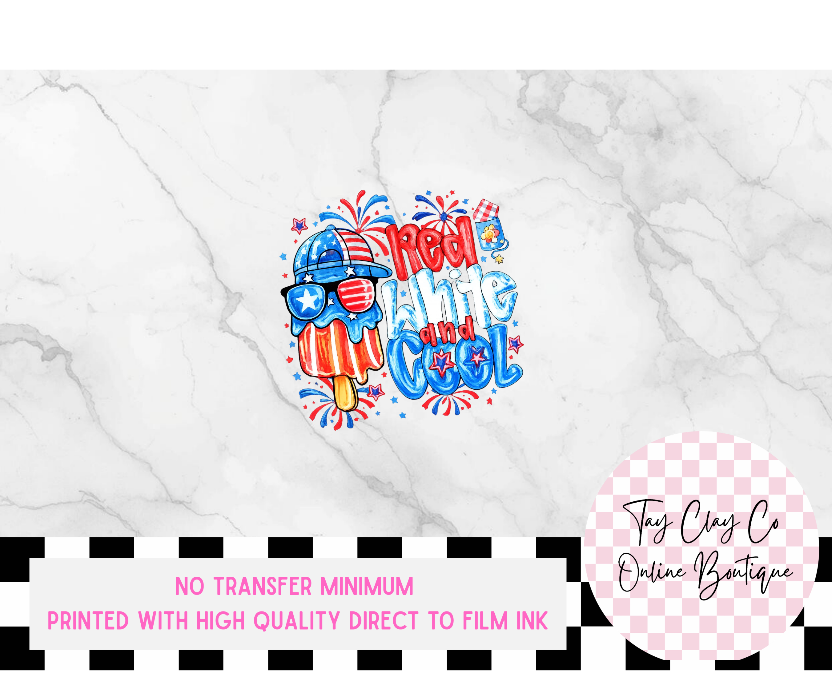 RED WHITE & CUTE DTF