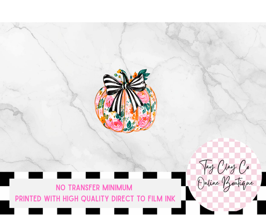 PUMPKIN BOW FLORAL DTF