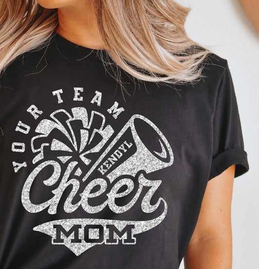 CHEER MOM FAUX GLITTER