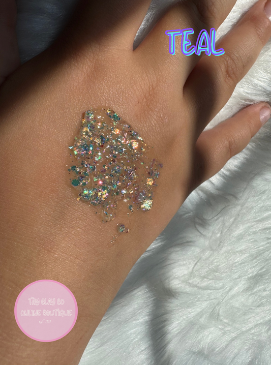 Teal Glitter Hair Gel