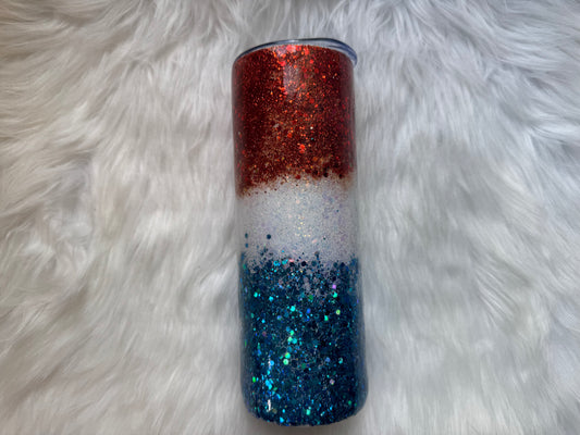 USA GLITTER 12OZ TUMBLER