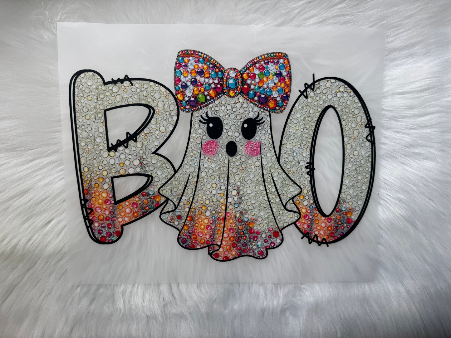 GLITTER BOO GHOST RTS DTF