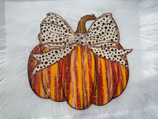 GLITTER BOW PUMPKIN RTS DTF