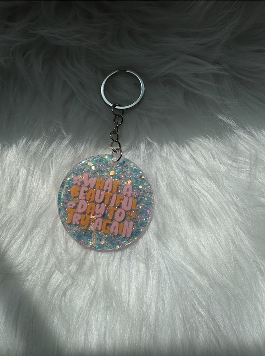 WHAT A BEAUTIFUL DAY KEYCHAIN