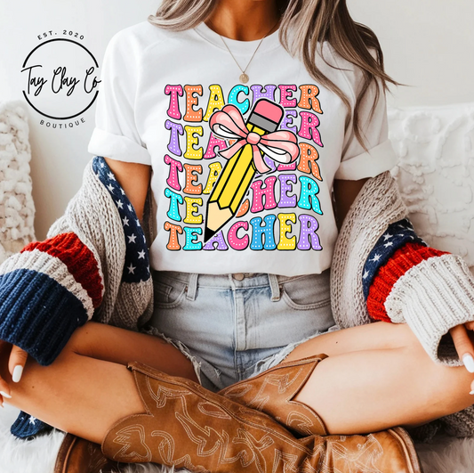 TEACHER STACKED COLORFUL
