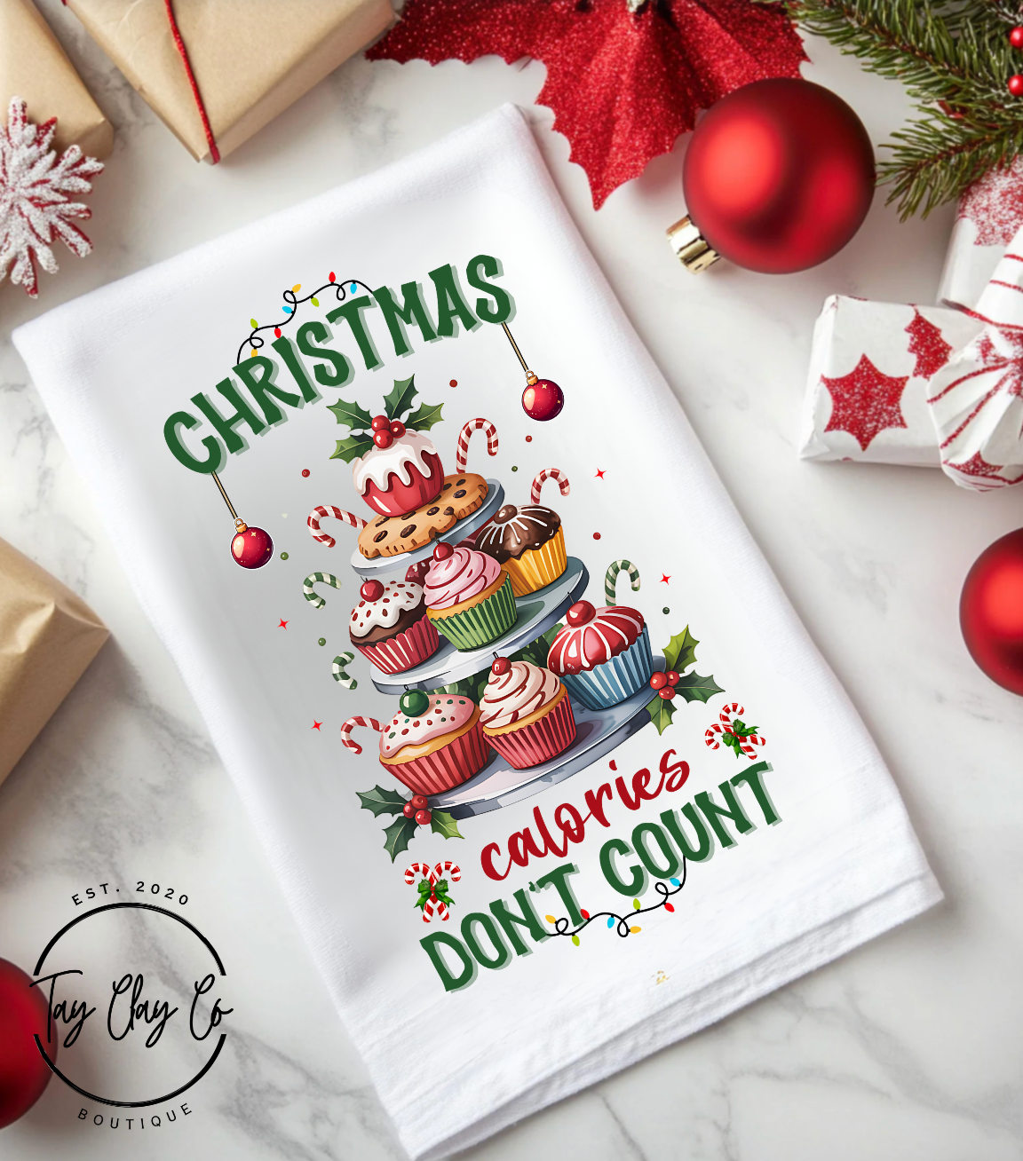 CHRISTMAS CALORIES HAND TOWEL