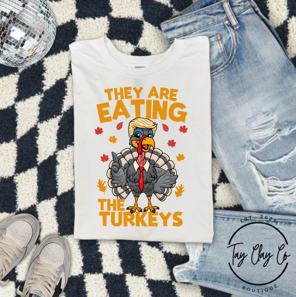 THEY ARE EATING THE TURKEYS