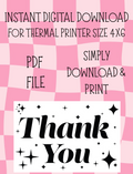 THANK YOU 4X6 LABEL DIGITAL