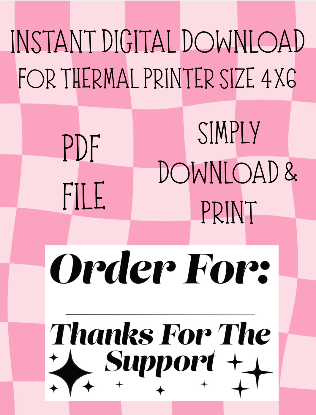 ORDER FOR 4X6 LABEL DIGITAL