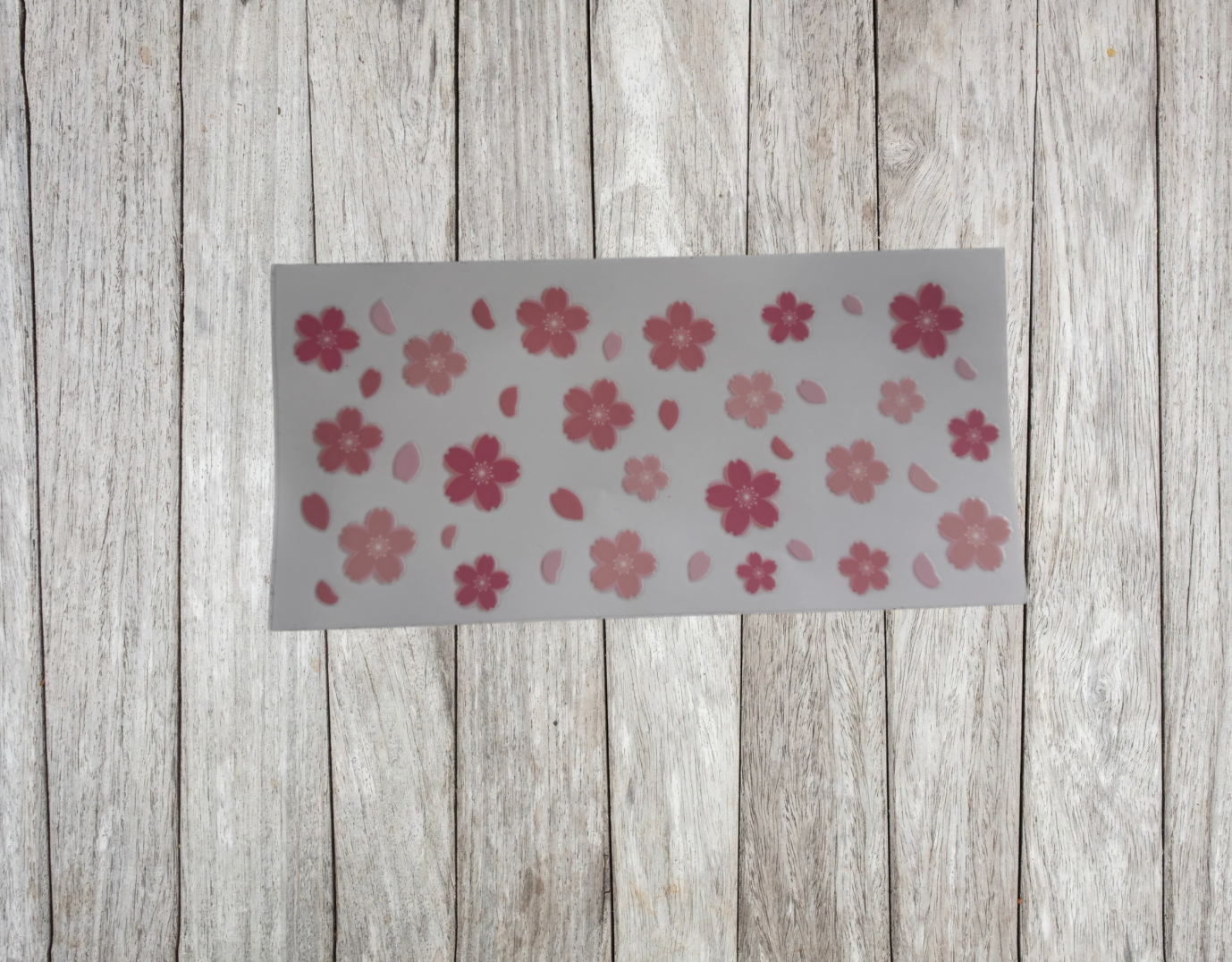 PINK FLOWERS 16OZ UV DTF WRAP