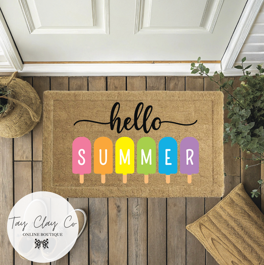 HELLO SUMMER ICE CREAM DOORMAT