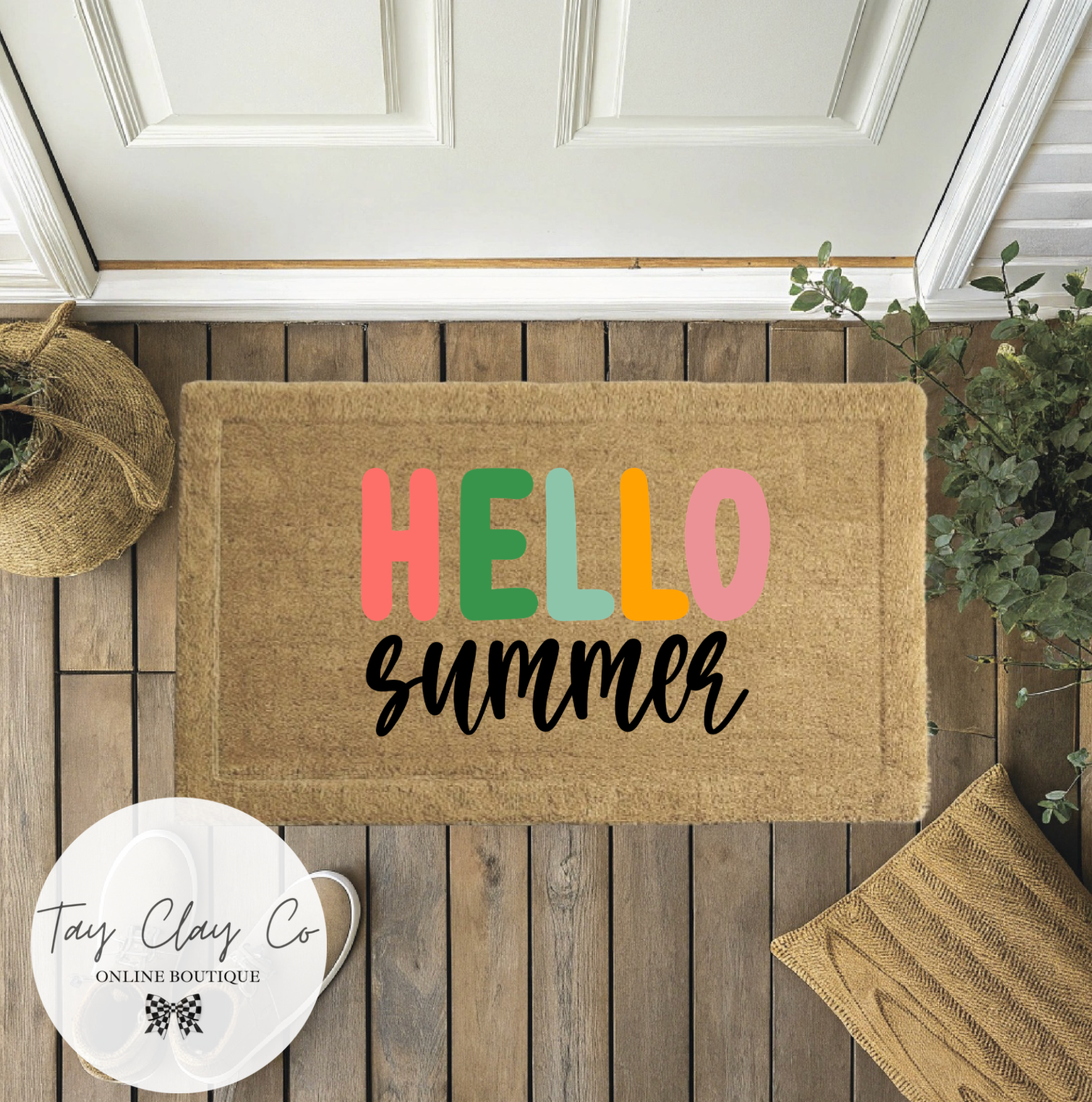 HELLO SUMMER PASTELS DOORMAT