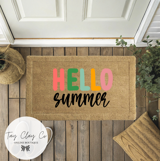 HELLO SUMMER PASTELS DOORMAT