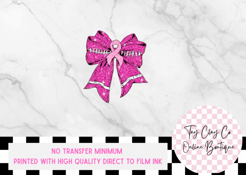 PINK RIBBON BOW DTF