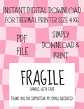 FRAGILE 4X6 LABEL DIGITAL