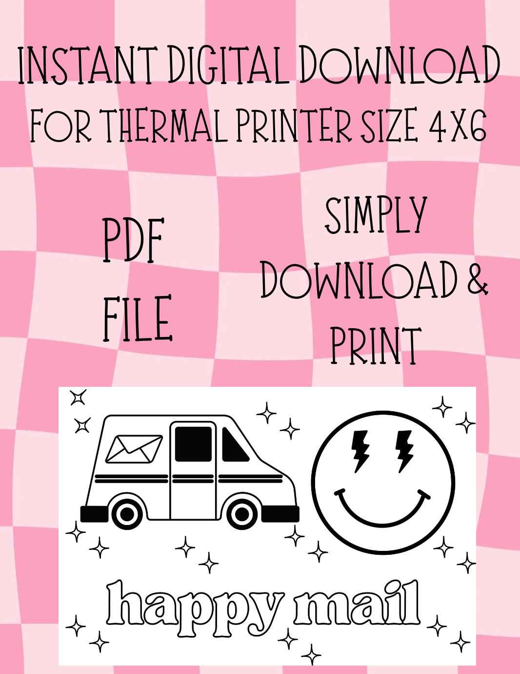 HAPPY MAIL PICK UP 4X6 LABEL DIGITAL