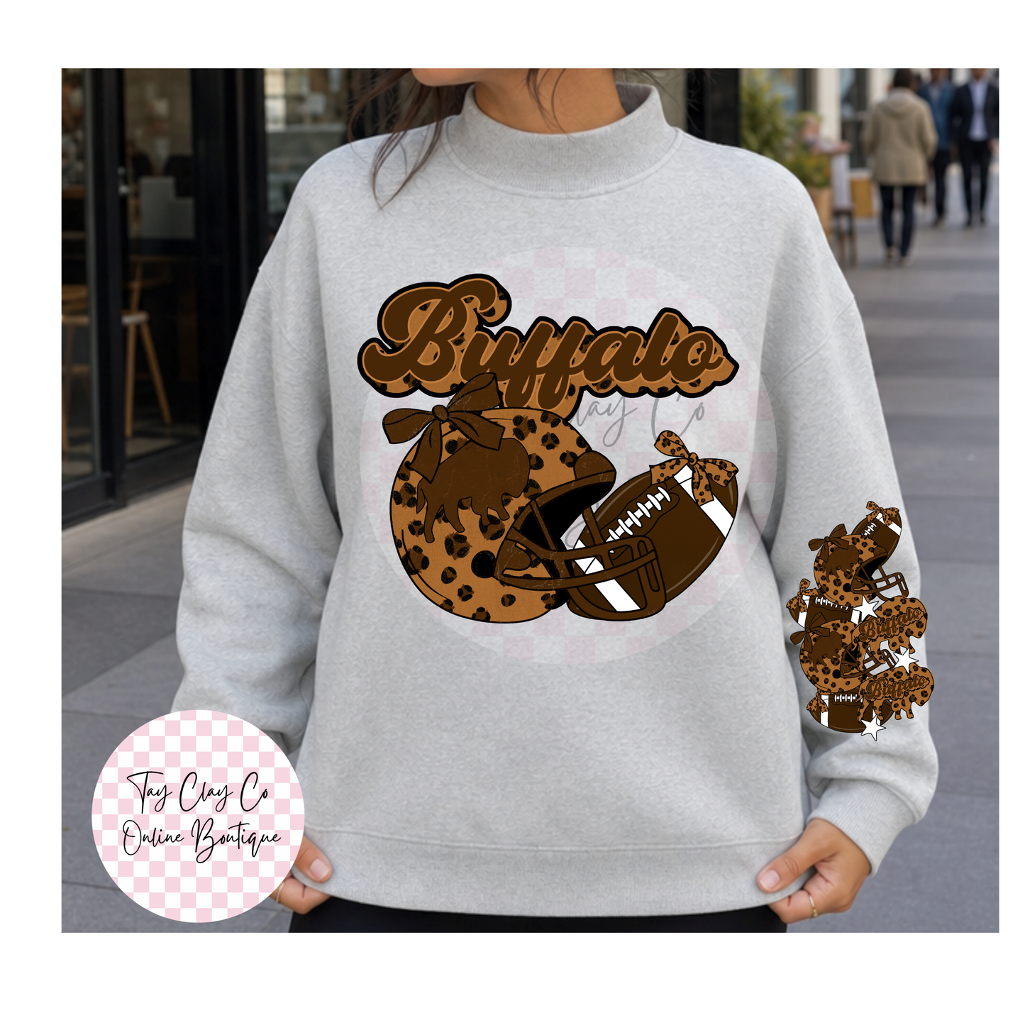 BUFF CHEETAH MOCKNECK SWEATSHIRT