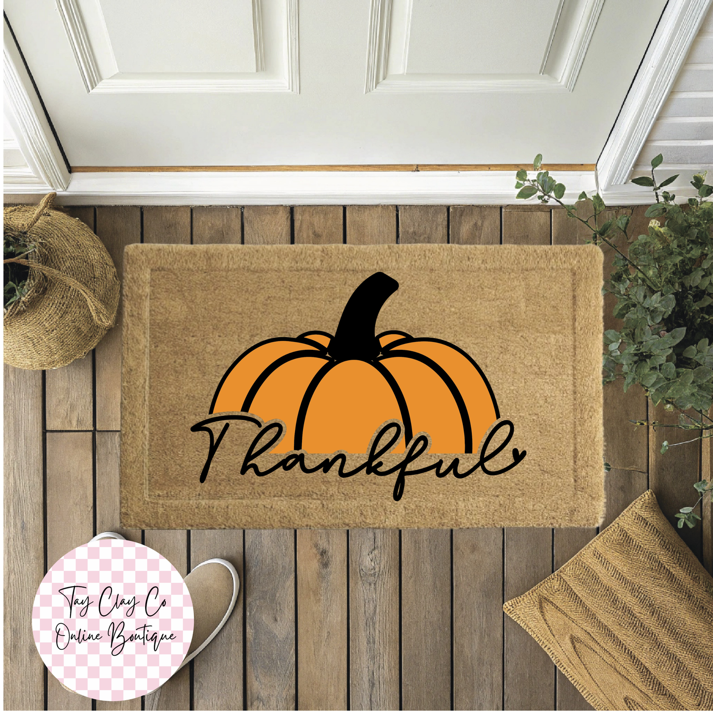 THANKFUL PUMPKIN DOORMAT