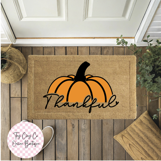 THANKFUL PUMPKIN DOORMAT
