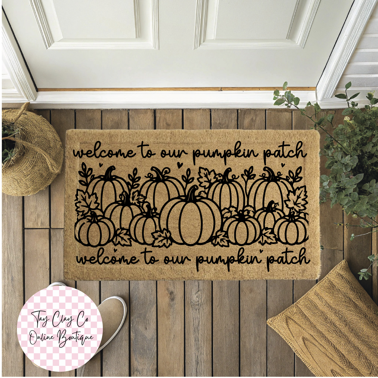 WELCOME TO OUR PUMPKIN PATCH DOORMAT